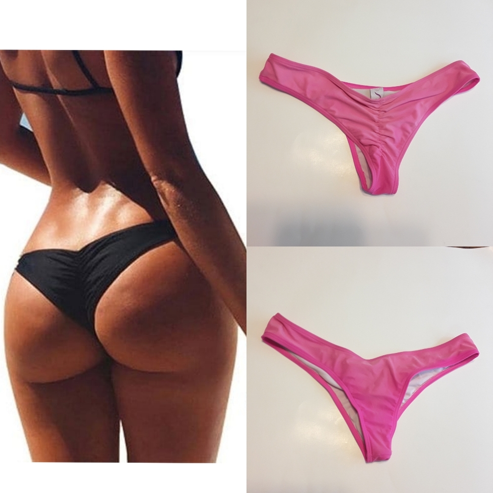 Crossings Pink Cheeky Ruched Bikini Bottoms EUC sz L - Picture 8 of 8